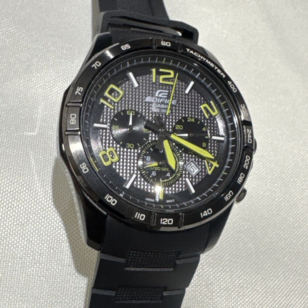 Casio Men's EDIFICE Black Dial Resin Band Watch EFR-516PB-1A3